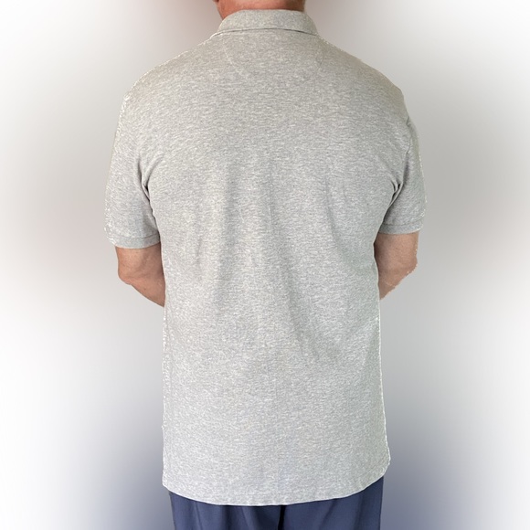 CHAPS Men’sPolo Shirt, Stretch Comfort, Gray, Navy Logo, 2 button M Excel Cond - Picture 5 of 9